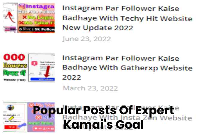 Popular Posts Of Expert Kamai's Goal
