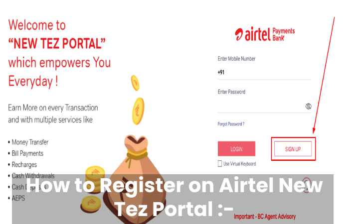 How to Register on Airtel New Tez Portal :-