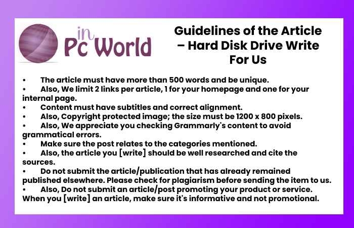Hard Disk Drive Write For Us