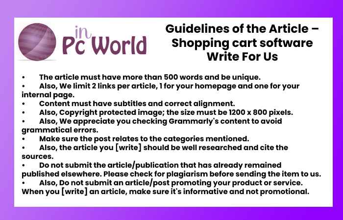 Shopping cart software Write For Us