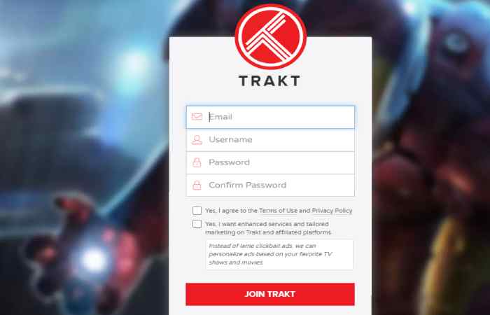 Steps To Register An Account On Trakt Tv