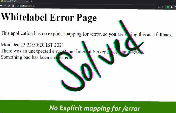 What Does The Spring Boot /Error Mapping Describe?