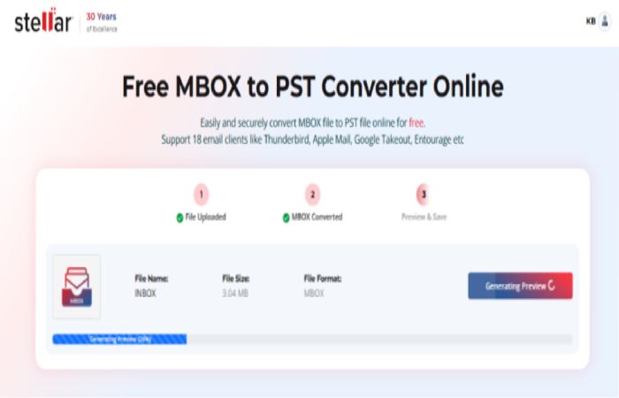 upload your mbox file